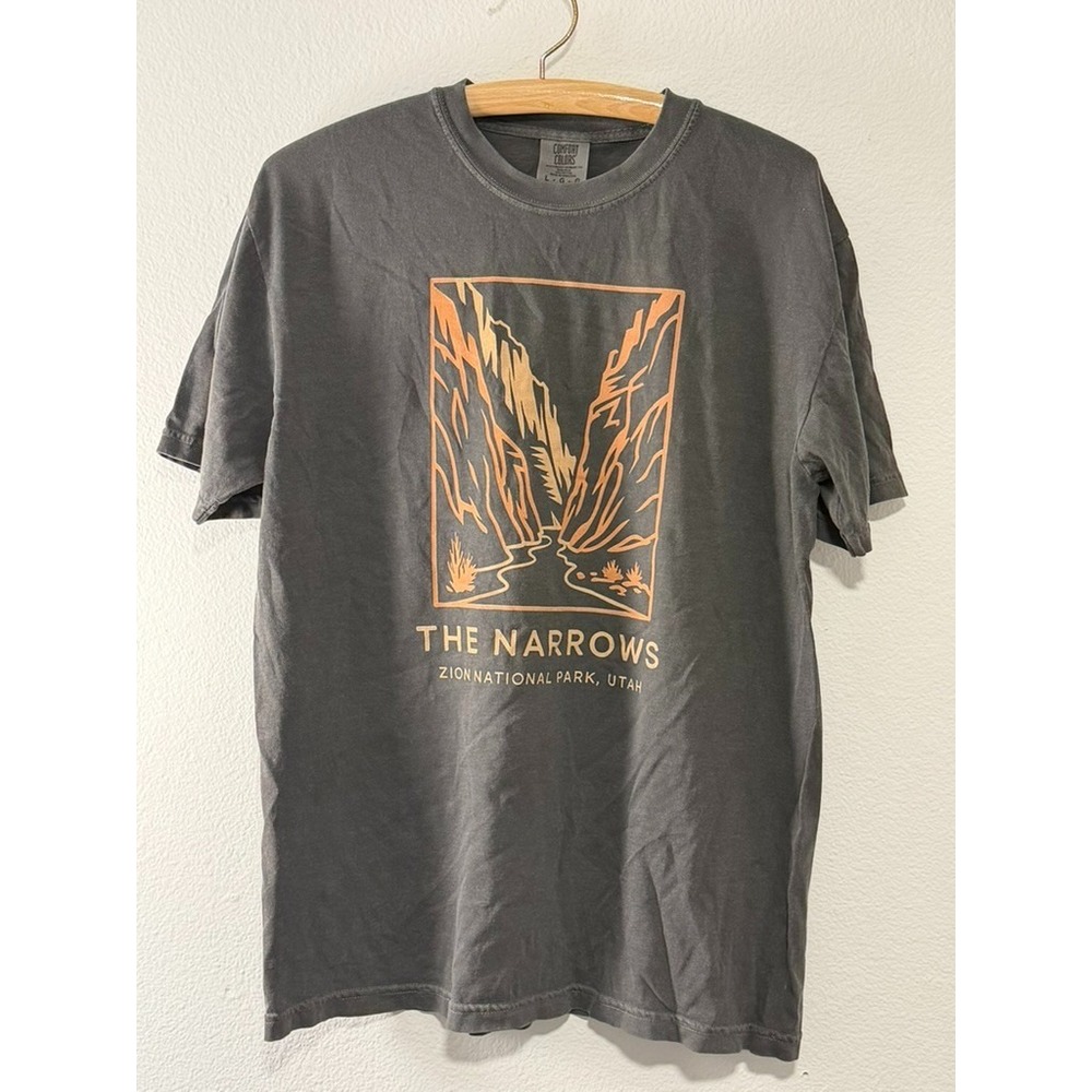Comfort Colors The Narrows Zion National Park Utah Graphic T-Shirt Gray Large